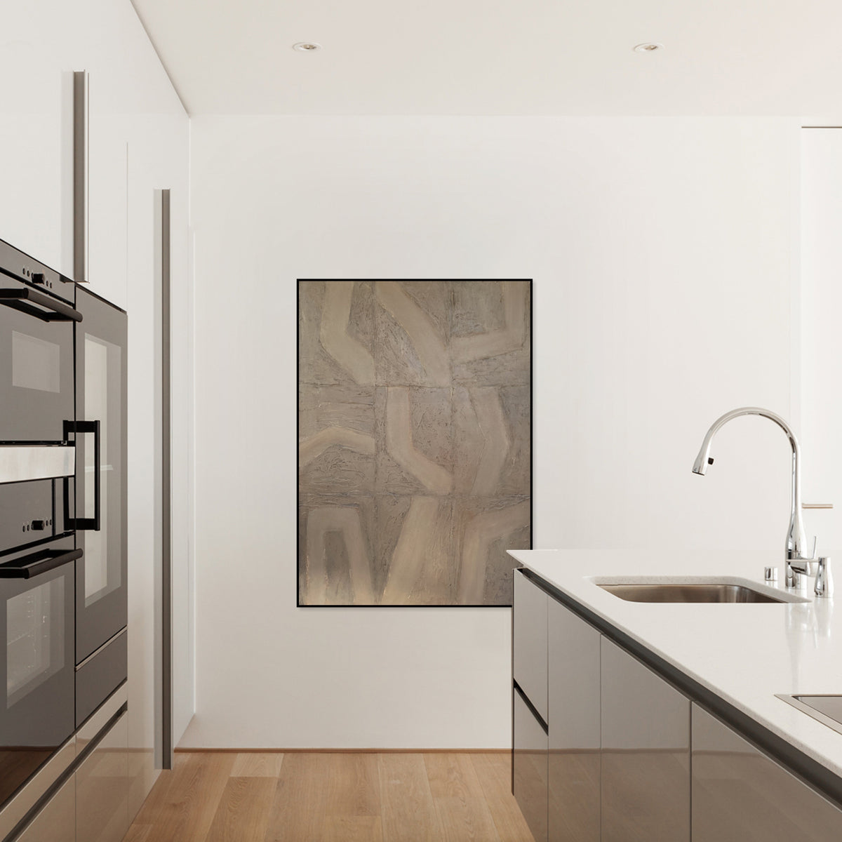 Large 3D Textured Brown Beige Abstract Wabi Sabi Painting on Canvas ...