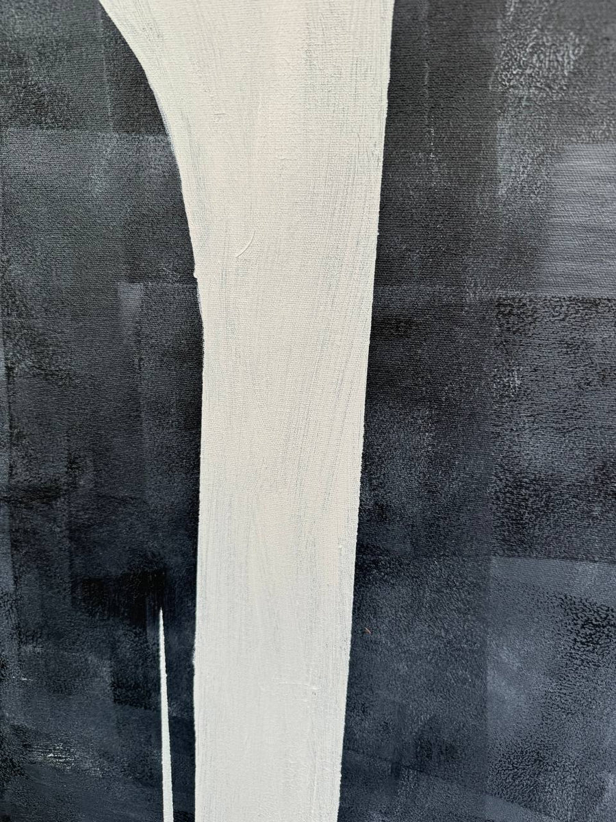 Large Minimalist Black and White Abstract Line Art Geometric Unique ...
