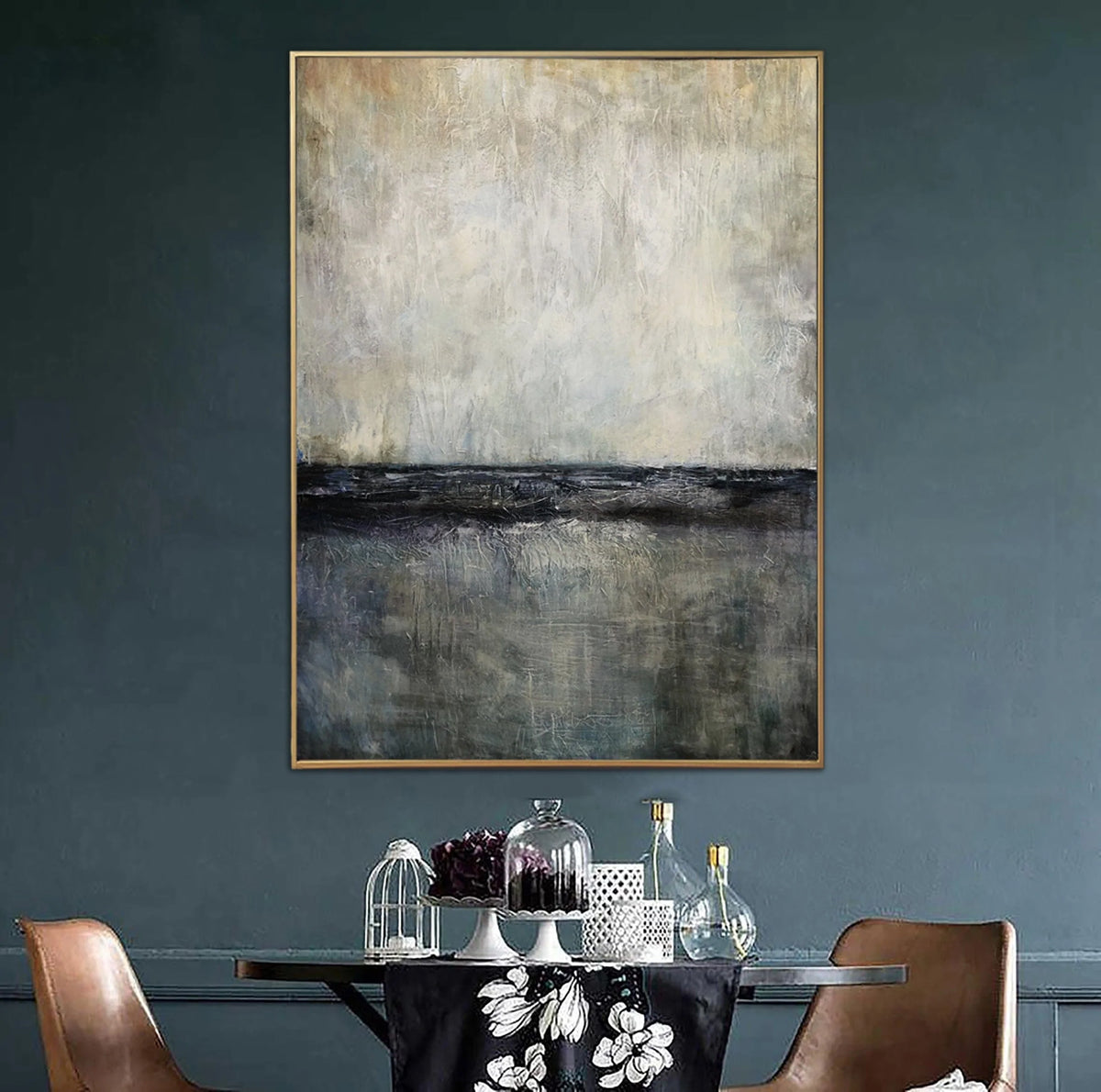 Extra Large Beige Painting Gray Landscape Art Abstract Canvas | QUIET ...