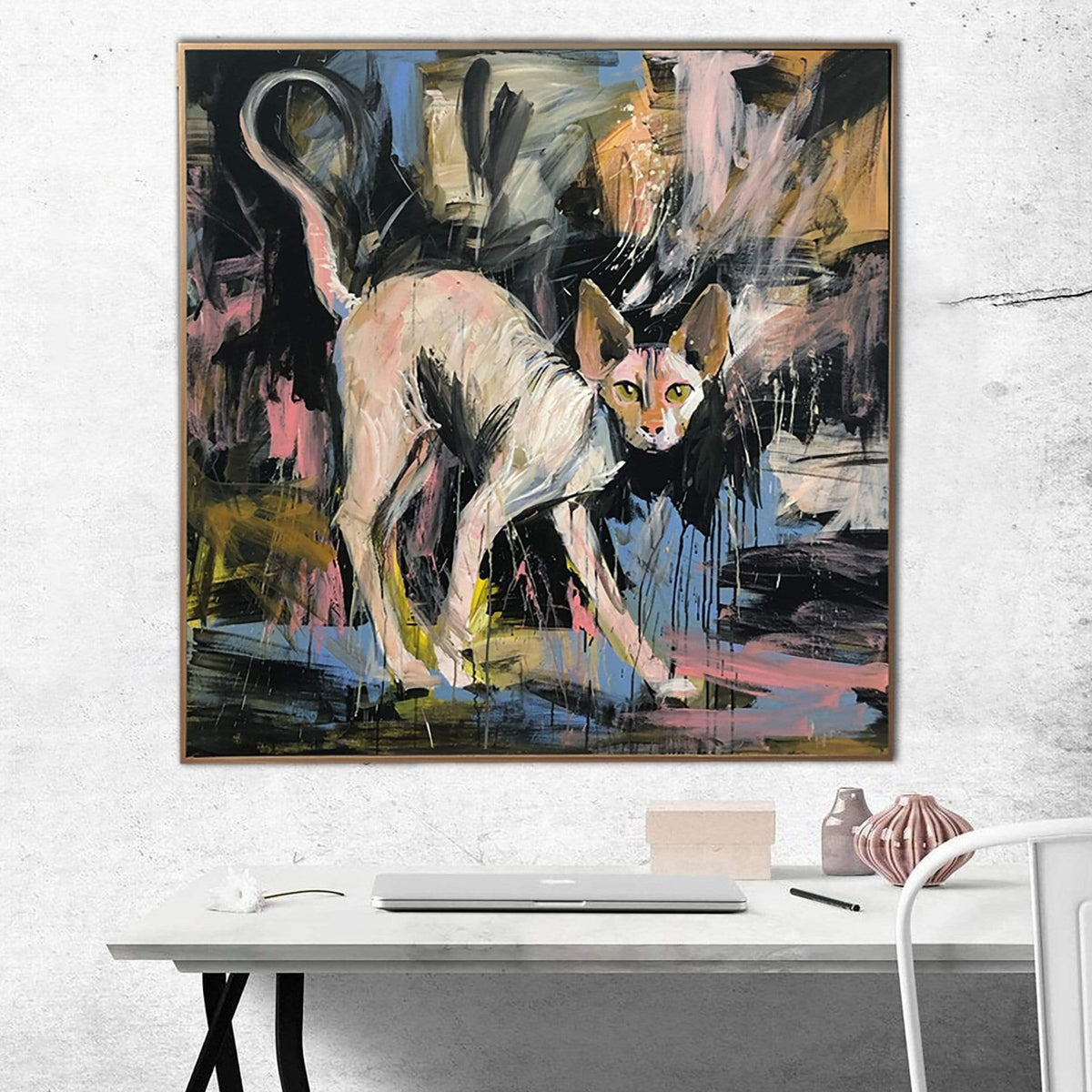 Sphynx Art Watercolor Painting - Original Purple Wall Decor for Living Room offers or Bedroom