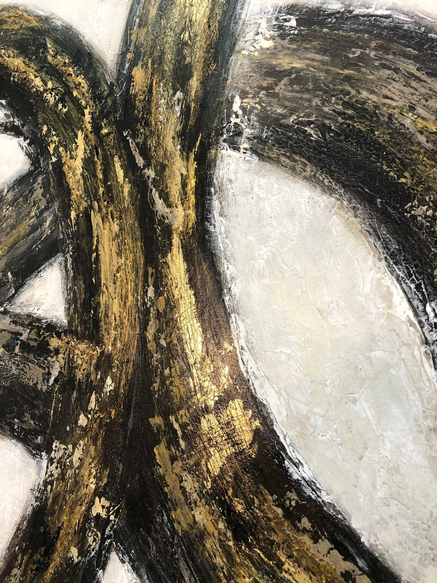 Acrylic Abstract Painting Original Gold Leaf Paintings On Canvas ...