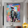 Astronaut With Music Player Modern Art Cosmic Pop Art Space Music Creative Paintings On Canvas Creative Exploration Unique Art | INTERSTELLAR BEATS 51x35.4"