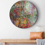 Original Colorful Oil Painting On Canvas Round Wall Hanging Art Abstract Decor for Home | COLOR SIDE