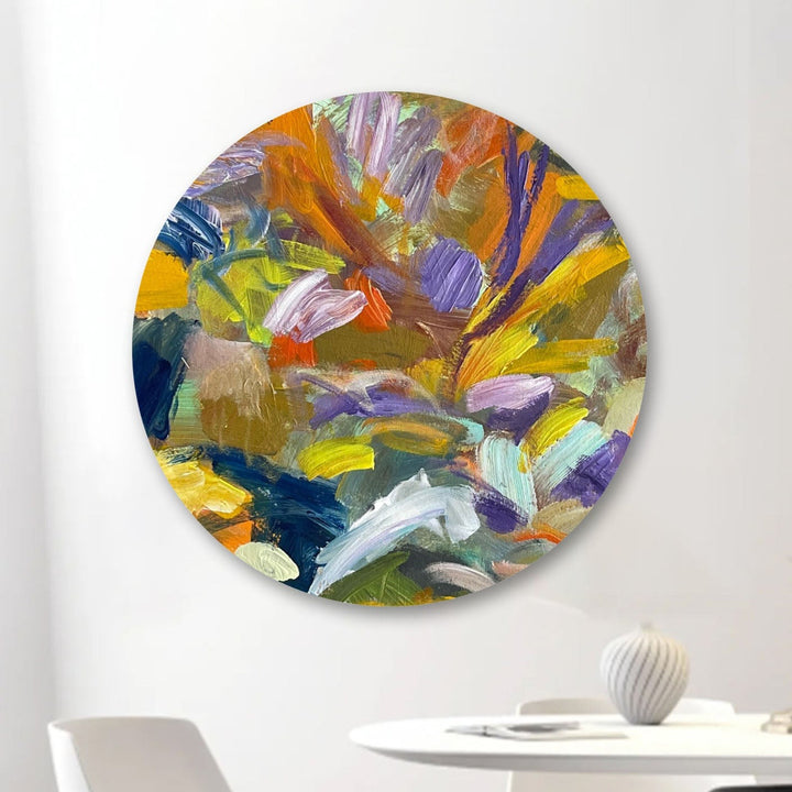 Original Colorful Acrylic Painting Abstract Round Artwork Soft Colors Wall Art Decor | SPRING COLORS