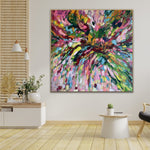 Abstract Colorful Square Oil Painting On Canvas Modern Artwork Bright Wall Art Decor for Bedroom | COLOR EXPLOSION