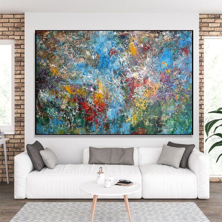 Abstract Colorful Wall Hanging Acrylic Painting Modern Original Wall Art Decor for Bedroom | COLORED SKY