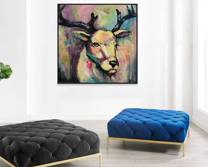 WILD DEER 40"x40"