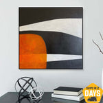 Original Minimalist Wall Hanging Artwork Abstract Shapes Acrylic Painting Decor for Living Room | OUTCRY 32"x32"