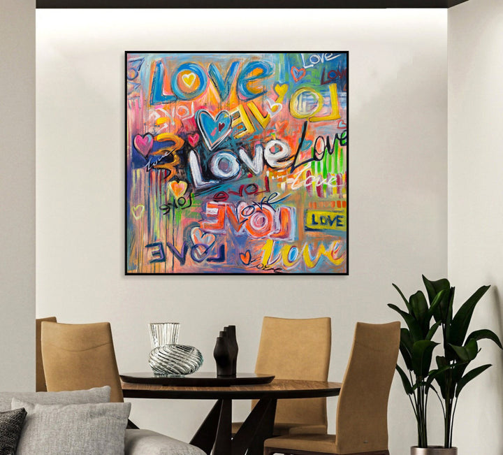 COLORFUL HEARTS 40"x40"