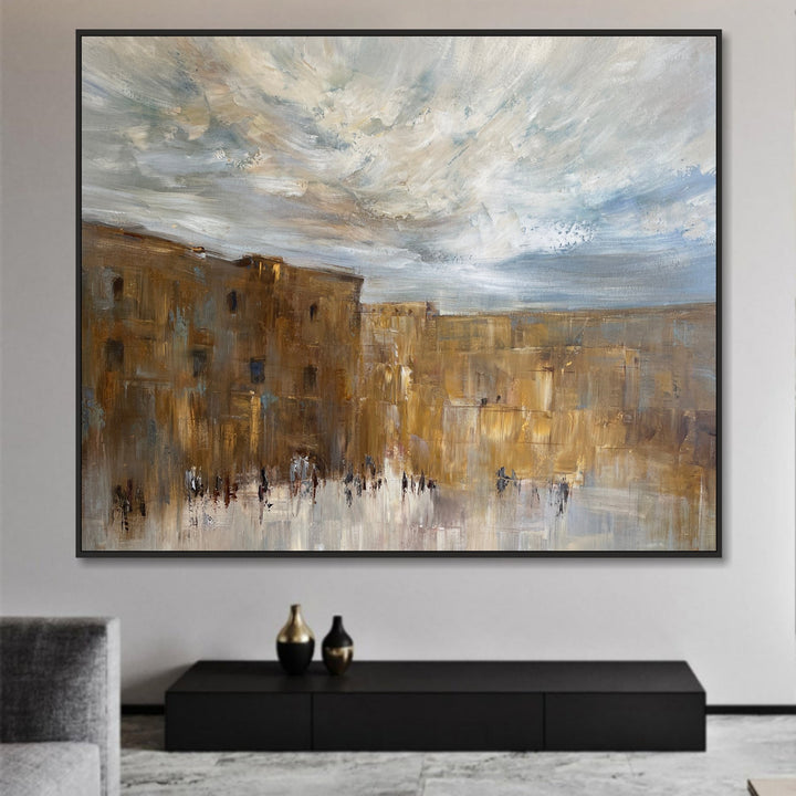 Large Framed Wall Art Minimalist Unique Wall Art Oil Paintings On Canvas Original Frame Painting Acrylic Painting Abstract Original | WAILING WALL