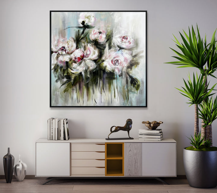 WISPERS OF PEONIES 32"x32"
