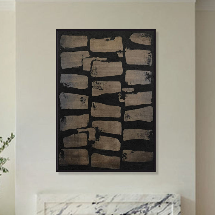 Abstract Stones Acrylic Painting Original Modern Wall Hanging Artwork for Living Room Decor | PAVING STONE