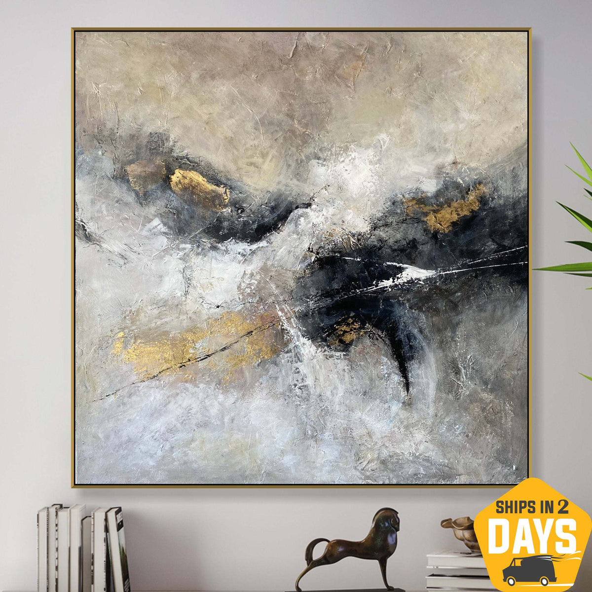 Large Art Work Custom Oil Painting Rich Textured Art Paint Flow Effect ...