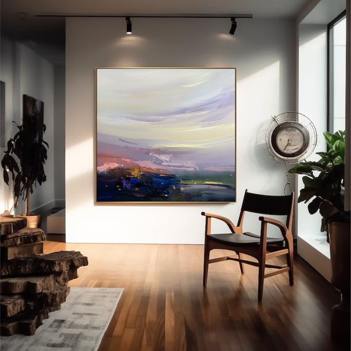 Landscape Painting On Canvas Original Wall Oil Painting Original Abstract Unique Painting Modern Paintings Living Room | DEPTH OF NATURE 338 38x35.4"
