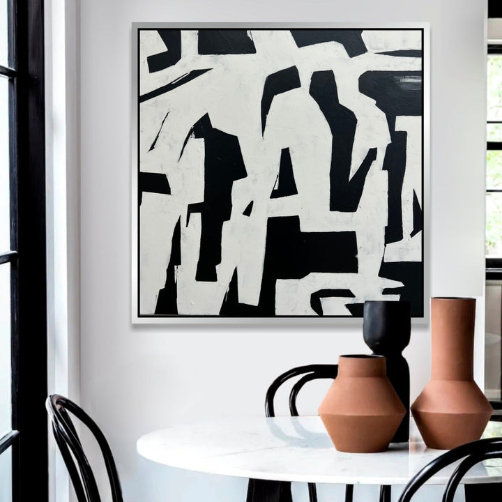 Modern Paintings Abstract Canvas Artwork Black And White Wall Art Framed Unique Painting Living Room Wall Art Canvas Home Decor | JAGGED OBSCURITY