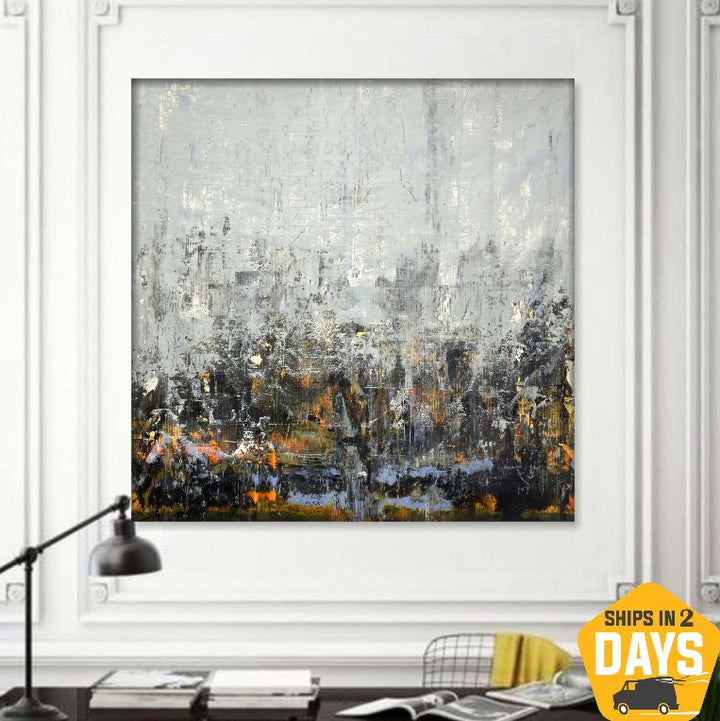 Abstract Canvas Painting Contemporary Art Acrylic Painting Modern Wall Art Framed Texture Painting Unique Wall Art | ASSOCIATION 266 47x45"