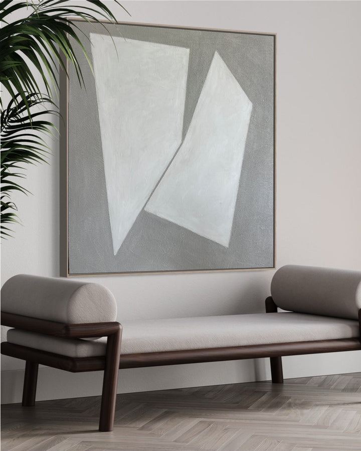 Gray painting original artwork Abstract modern art Canvas Wall oil art Original Abstract Painting on canvas acrylic | SILVER CHALK