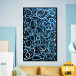 BLUE SWIRL SYMPHONY 46"x30"