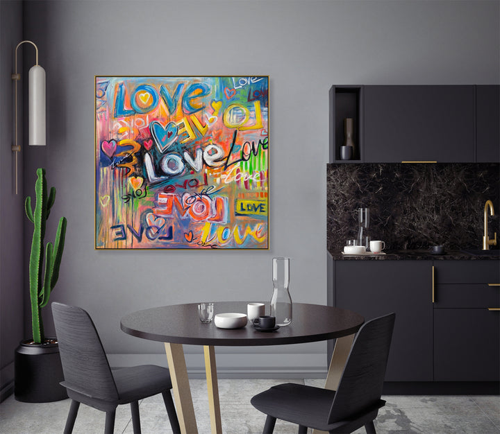 COLORFUL HEARTS 40"x40"