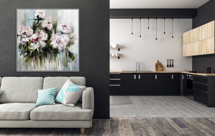 WISPERS OF PEONIES 32"x32"