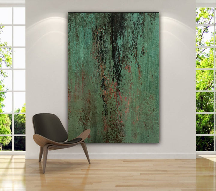 Abstract Green Oil Painting Original Textured Wall Art Modern Artwork Decor for Bedroom | FOREST THICKET