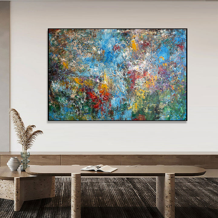Abstract Colorful Wall Hanging Acrylic Painting Modern Original Wall Art Decor for Bedroom | COLORED SKY