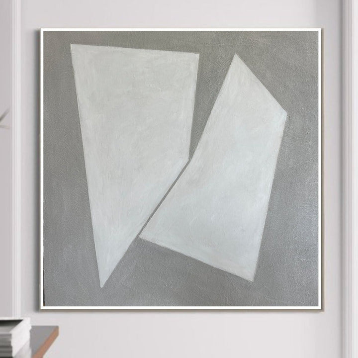 Gray painting original artwork Abstract modern art Canvas Wall oil art Original Abstract Painting on canvas acrylic | SILVER CHALK