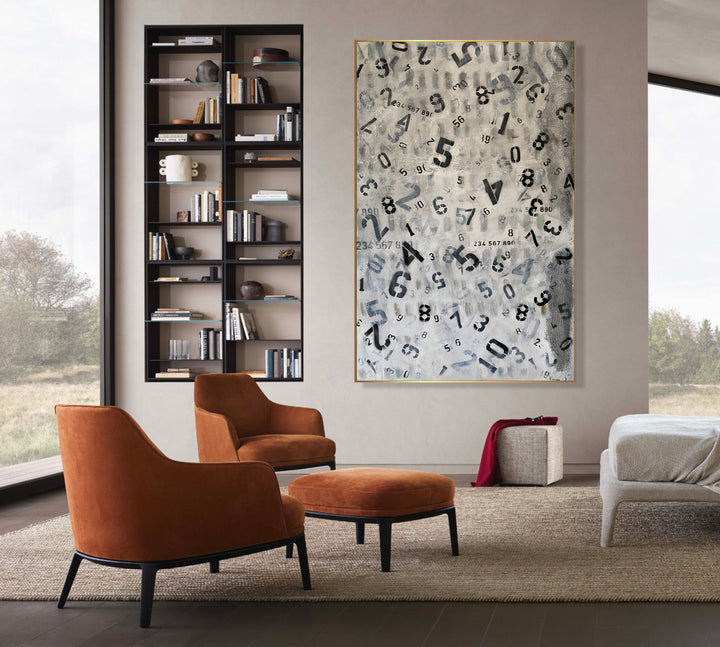 FALLING NUMBERS 54"x36"