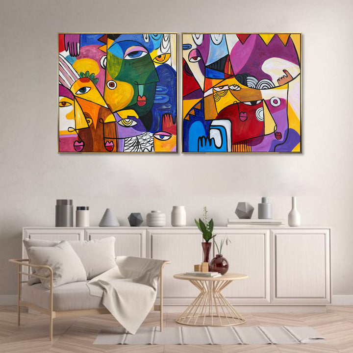 DUO IN CUBISM 2P 26x52"