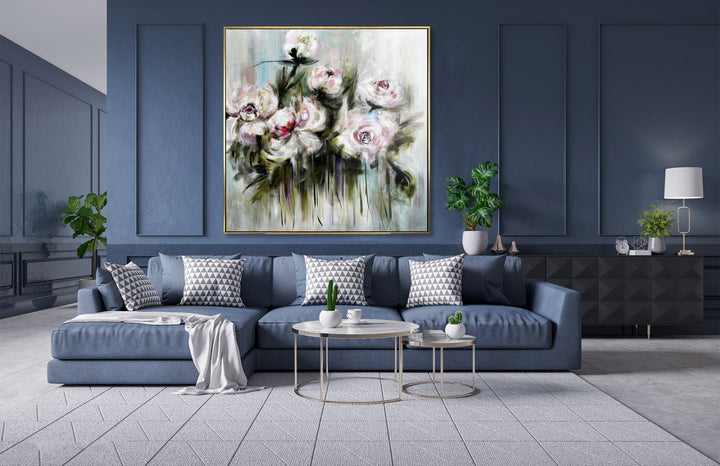 WISPERS OF PEONIES 32"x32"