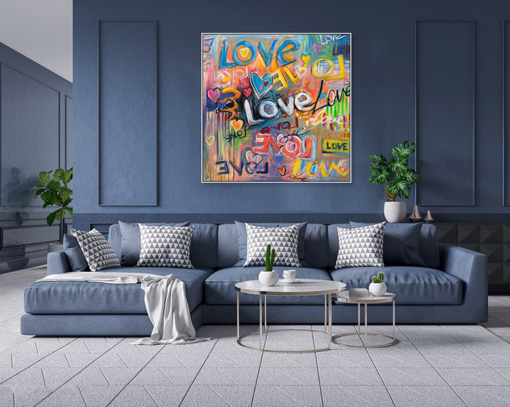 COLORFUL HEARTS 40"x40"