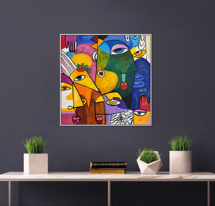 GEOMETRIC FACES 26"x26"