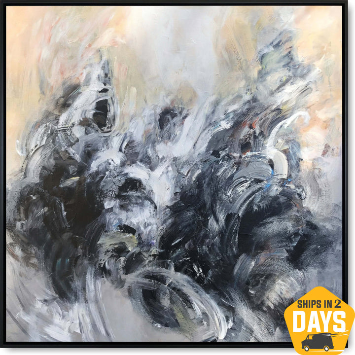 GRAYSCALE VORTEX 46"x46"