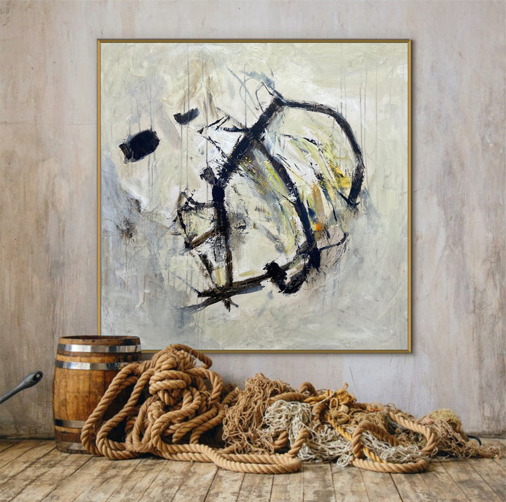 NEUTRAL BRUSHWORK 40"x40"