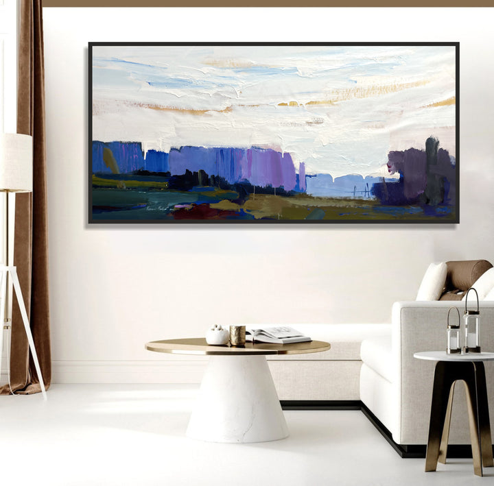 Large Canvas Painting Oversize Acrylic Painting Abstract Original Home Decor Wall Art Minimalist Abstract Painting Creative Painting | DEPTH OF NATURE 239 29.2x59"
