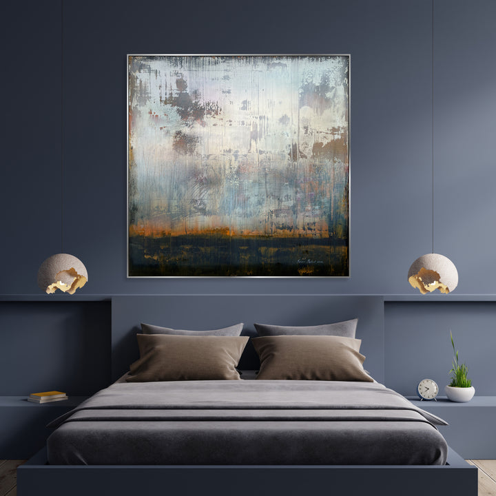 Landscape Paintings Acrylic Grey and Black Art On Canvas Abstract Paintings Original Unique Abstract Painting Creative Home Decor Minimalist Art | DEPTH OF NATURE 342 39.3X39.3"