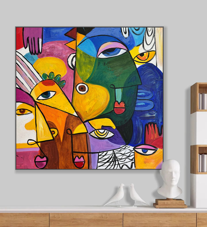 GEOMETRIC FACES 26"x26"