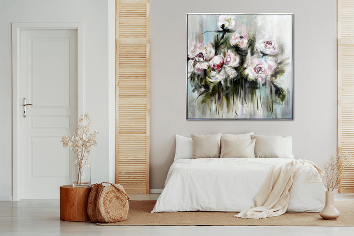 WISPERS OF PEONIES 32"x32"