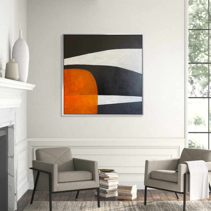 Original Minimalist Wall Hanging Artwork Abstract Shapes Acrylic Painting Decor for Living Room | OUTCRY 32"x32"