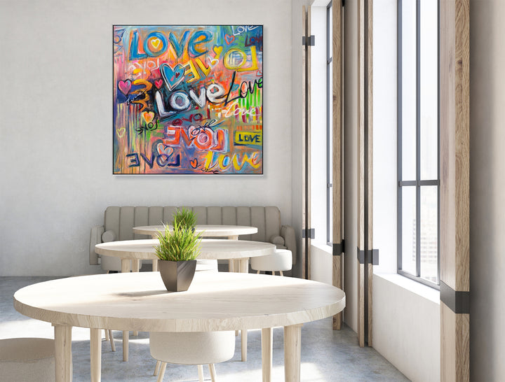 COLORFUL HEARTS 40"x40"
