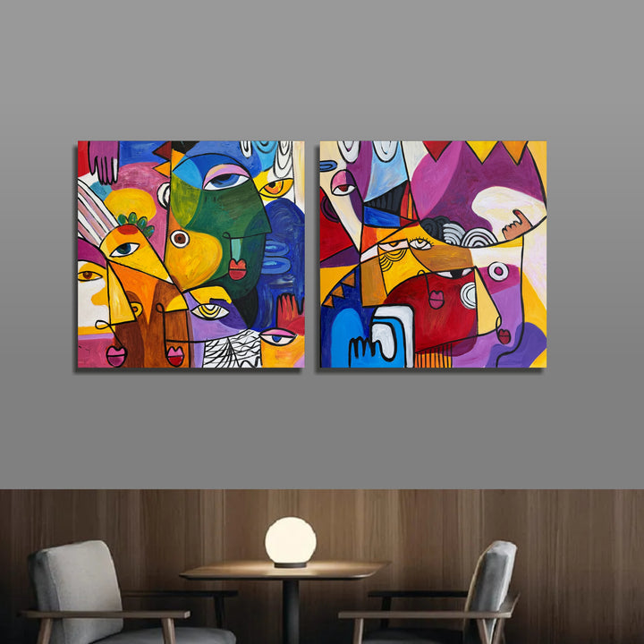 DUO IN CUBISM 2P 26x52"