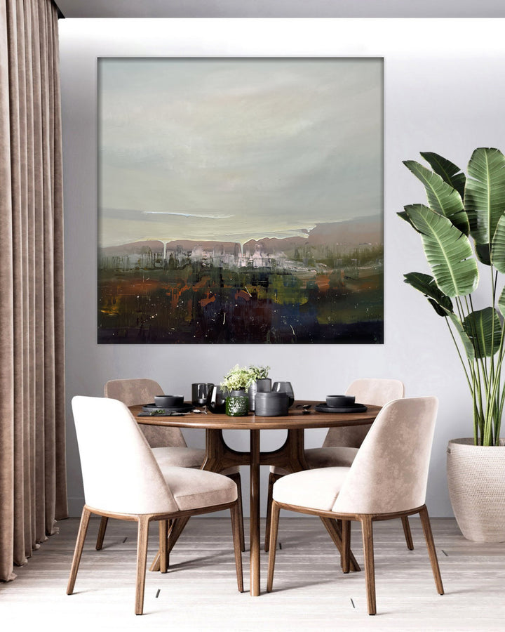 Landscape Paintings On Canvas Original Original Artwork Abstract Modern Paintings Acrylic Contemporary Art Painting Canvas | DEPTH OF NATURE 328 39.3"x39.3"