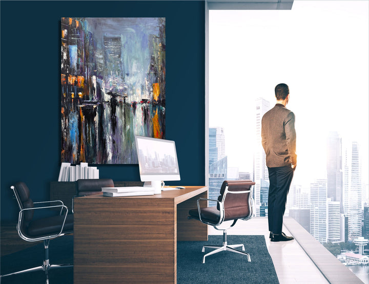 NIGHTTIME CITYSCAPE 39.4"x27.5"