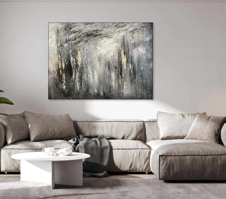 Abstract Painting Original Canvas Grey And White Texture Wall Art Custom Painting Modern Art Painting Home Decor Contemporary Art | MONOCHROMATIC REVERIE 28"x39"