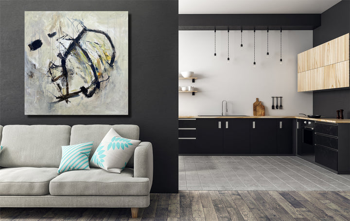 NEUTRAL BRUSHWORK 40"x40"