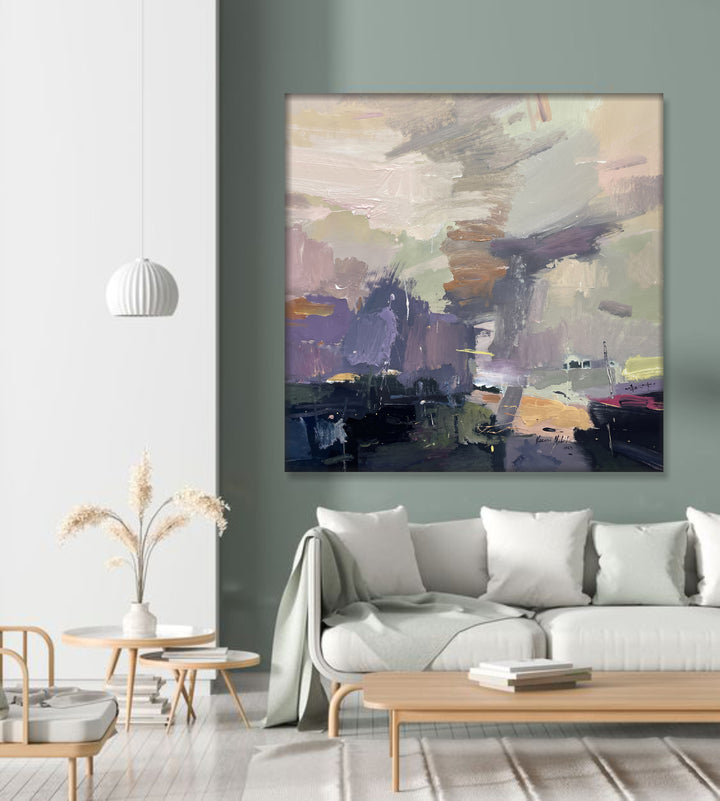Colorful Wall Art Abstract Painting Original Abstract Modern Wall Art Framed Custom Painting | DEPTH OF NATURE 339 38x35.4"