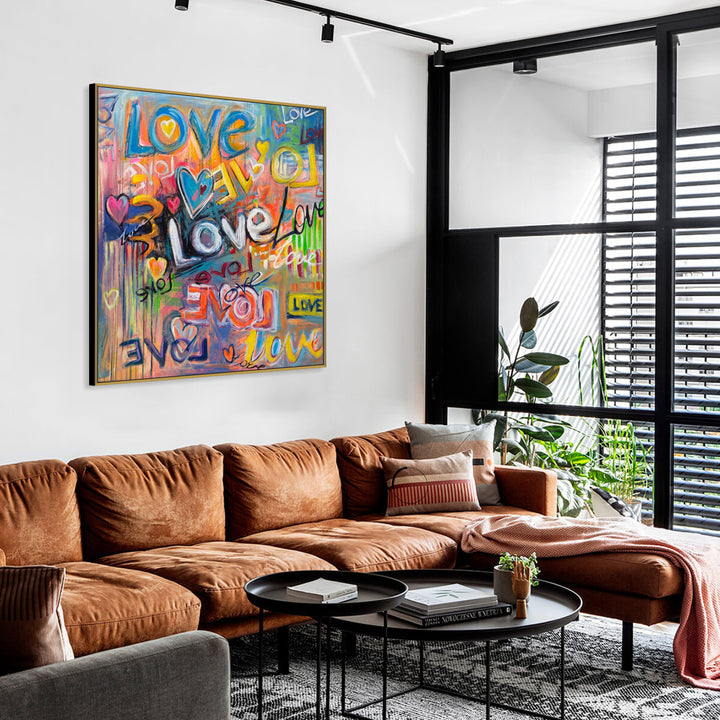 COLORFUL HEARTS 40"x40"
