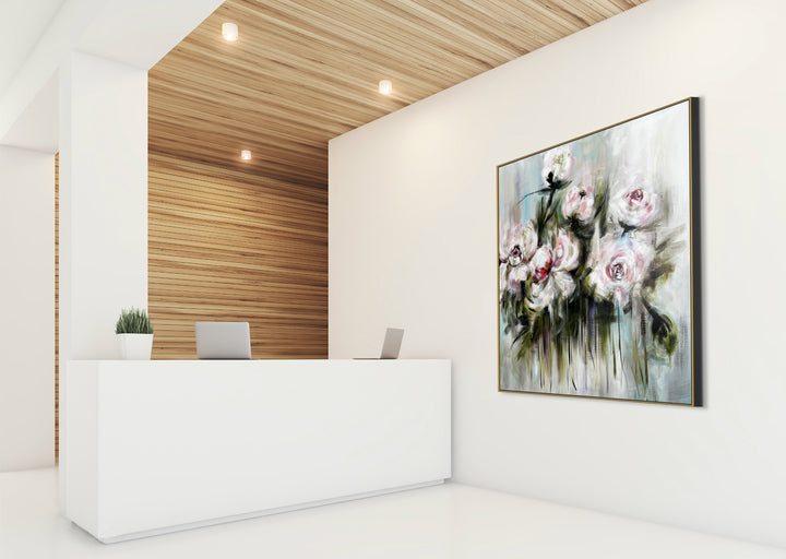 WISPERS OF PEONIES 32"x32"