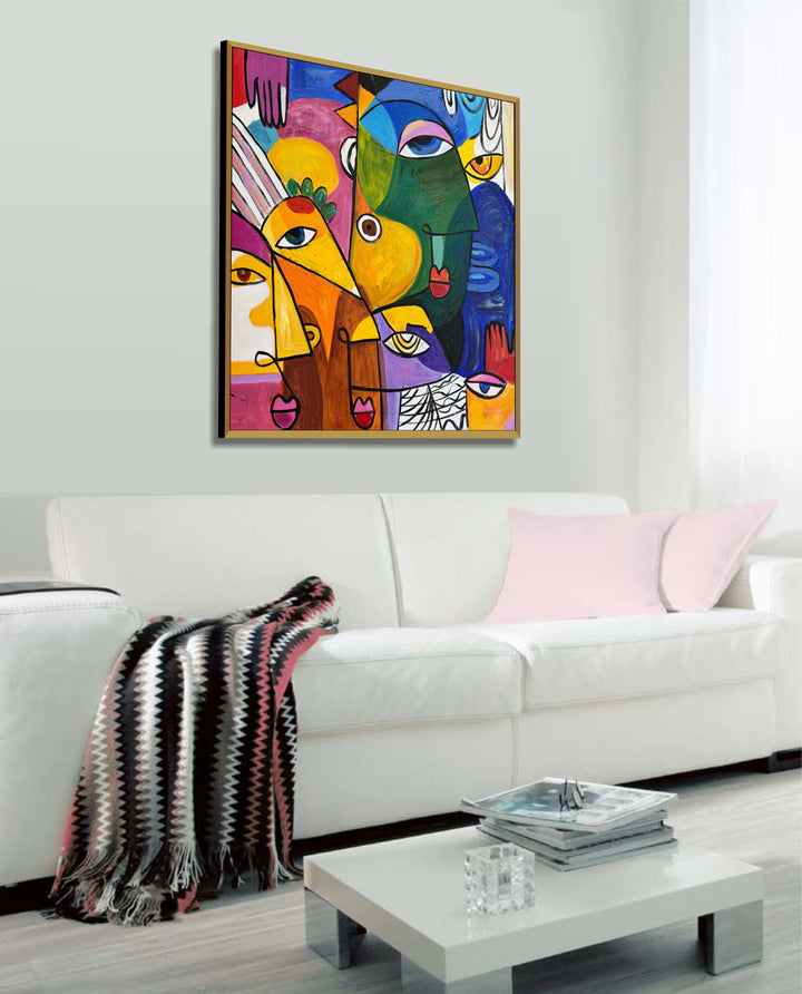 GEOMETRIC FACES 26"x26"