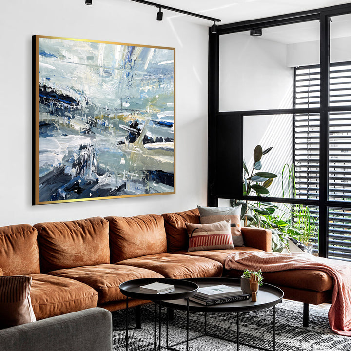 Large Original Oil Painting Modern Acrylic Painting Abstract Original Contemporary Painting Living Room Art Fine Art Painting | ASSOCIATION 209 44.5X51.2"